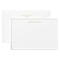 Hand Engraved Pearl White Correspondence Card with Border