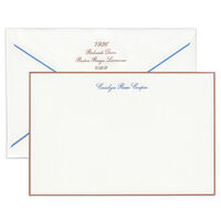 Engraved Pearl White Bordered Correspondence Card