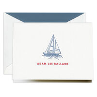 Amagansett Letterpress Lightweight Note with Sailboat