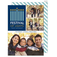 Vertical Navy Festival of Lights Photo Cards