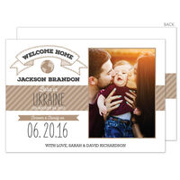 White and Tan Welcome Banner Photo Adoption Announcements
