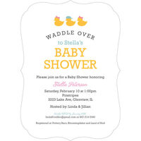 Rubber Duckie Triplets Shower Invitations