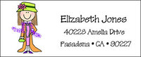 One-Character Stick Figure Address Labels