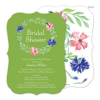Green Wreath Bridal Shower Invitations