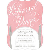 Coral Plated Rehearsal Dinner Invitations