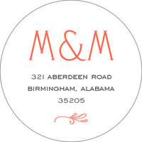 Coral Round Address Labels