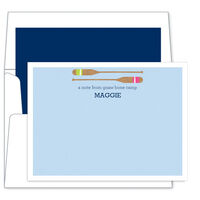 Pink Stacked Oars Flat Note Cards