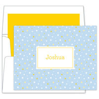 Light Blue Twinkle Little Stars Folded Note Cards