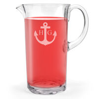 Personalized Tritan Acrylic Pitcher - ANCHOR + INITIALS