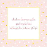 Pink Twinkle Stars Address Labels