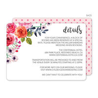 Watercolor Roses Wedding Information Cards