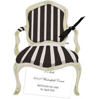 Black and White French Chair Die-cut Invitations