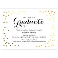 Faux Gold Confetti Graduation Invitations