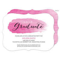 Pink Graduate Swash Graduation Invitations
