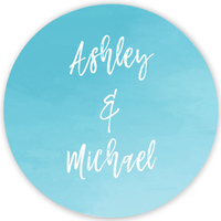 Blue Ombre Round Stickers