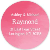 Pink Ombre Round Address Labels