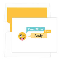 Silly Emoji Speech Bubble Camp Foldover Note Cards