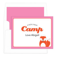 Pink Fox Camp Foldover Note Cards