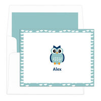Blue Owl Foldover Note Cards