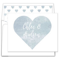 Gray Heart Watercolor Foldover Note Cards