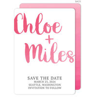 Pink Ombre Save The Date Announcements
