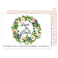 Wreath of Roses Save the Date Announcements