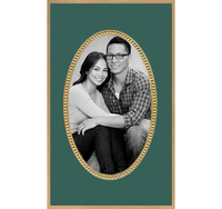 Green with Gold Frame Photo Cards