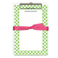 Kelly Gingham Border Notepads with Clipboard