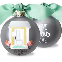 Home Sweet Home Glass Christmas Ornament