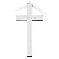 Personalized Cross with White Ribbon