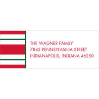 Red and Green Stripe Return Address Labels