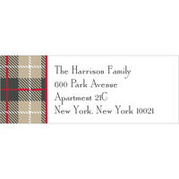 Tan Wallace Plaid Return Address Labels