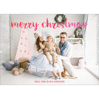 Red Ombre Holiday Photo Cards