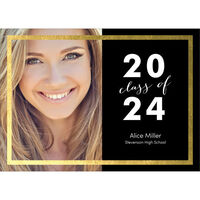 Class of Gold Frame Graduation Photo Announcements