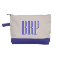 Personalized Violet Trimmed Cosmetic Bag