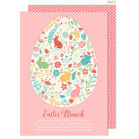 Pink Ornate Easter Egg Invitations