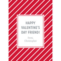 Red Thin Stripes Valentine Exchange Cards