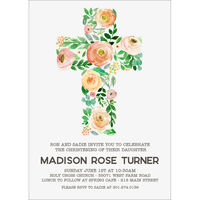 Floral Cross Invitations