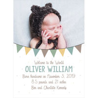 Pennant Photo Birth Announcements