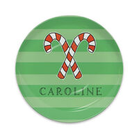 Christmas Candy Canes Melamine Snack Plate