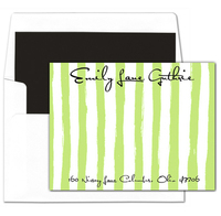 Green Stripe Flat Note Cards