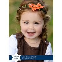 Vertical Navy Shana Tova Photo Jewish New Year Cards