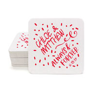 Confetti Always and Forever Square Coasters
