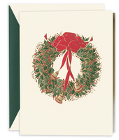 Holly Wreath with Bells Holiday Cards