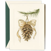 Elegant Pinecone Ornament Holiday Cards