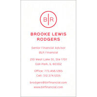 Vertical Circle Initials Letterpress Business Cards