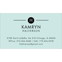 Circle Initial Contact Cards - Raised Ink