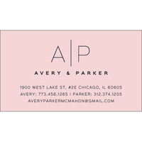 Duo Initials Contact Cards - Raised Ink