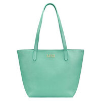 Personalized Robin's Egg Ella Leather Travel Tote Bag