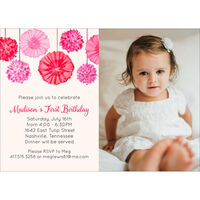 Flower Garland Photo Invitations